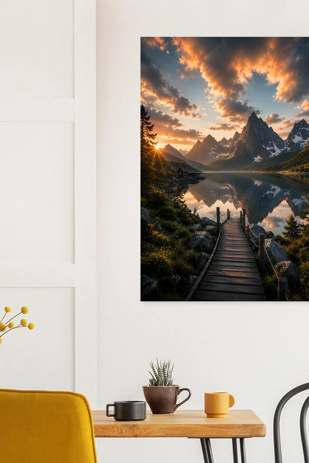 Nordic Golden Sunset Wall Art Print – Scandinavian Landscape – premium Scandinavian wall art