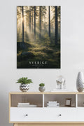 Swedish Forest Morning Light Wall Art Print – Scandinavian Nature – premium Scandinavian wall art