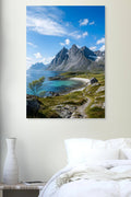 Lofoten Coastal Cabin Aluminum Print – Norwegian Wall Art – premium Scandinavian wall art
