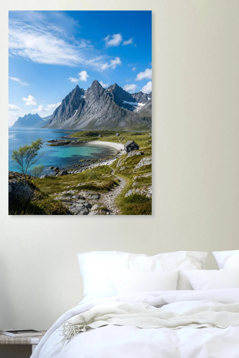 Nordic Coastal Escape Wall Art – square detail view