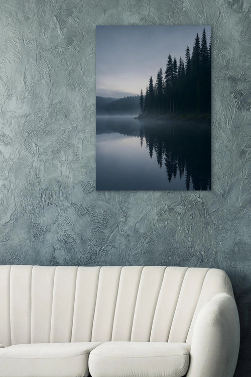 Nordic Forest Lake Reflection Wall Art Print – Scandinavian Nature – premium Scandinavian wall art
