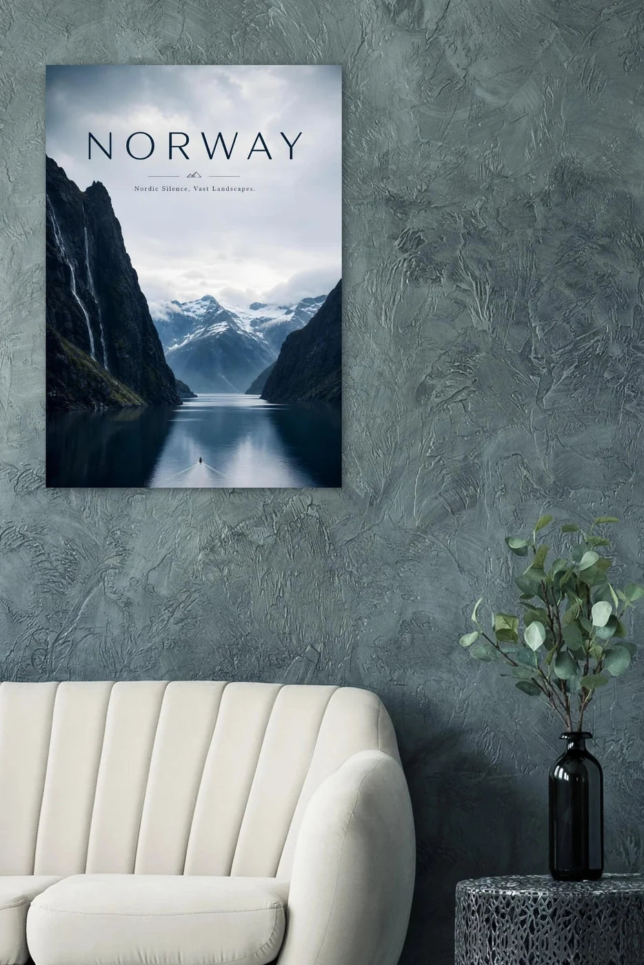 Nordic Silence Norway Aluminum Wall Art – square detail view