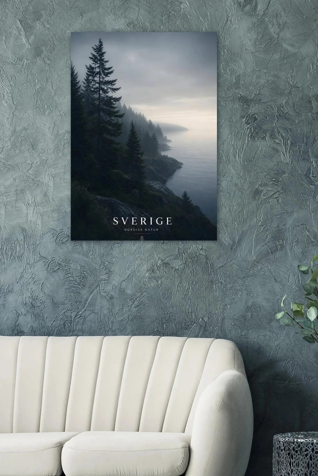 Swedish Coastal Mist Aluminum Wall Art – portrait detail view