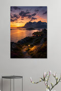Nordic Twilight Cabin Wall Art Print – Scandinavian Cabin – premium Scandinavian wall art