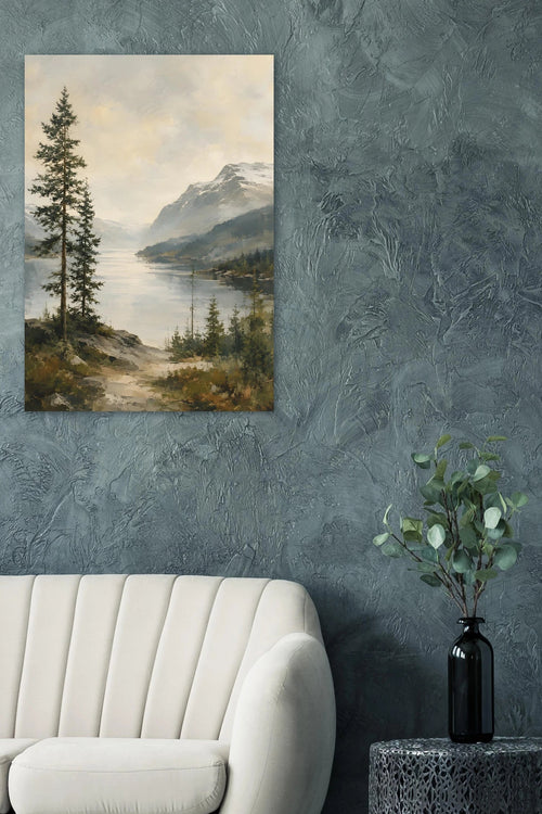 Nordic Fjord Serenity Wall Art Print – Scandinavian Nature – premium Scandinavian wall art