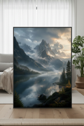 Enchanted Nordic Peaks Wall Art Print – Scandinavian Mountains – premium Scandinavian wall art