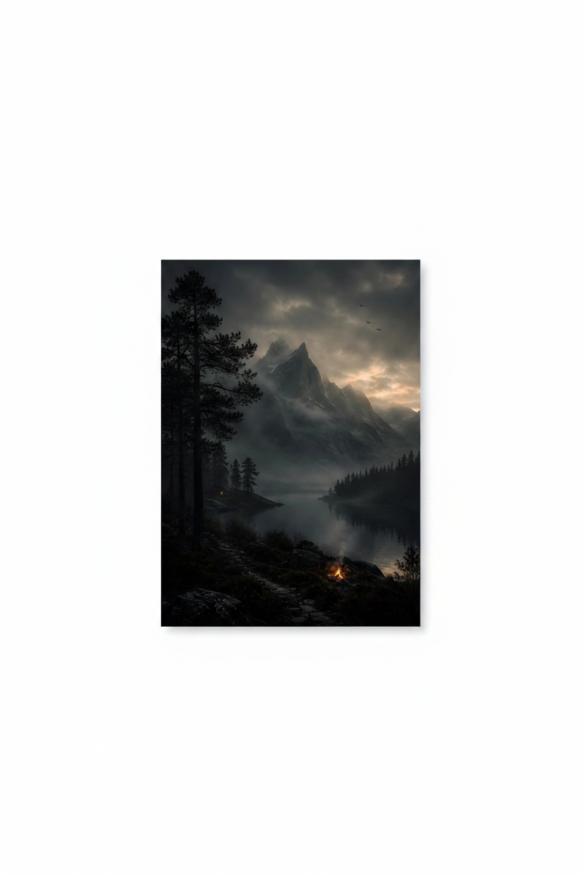 Silent Mist Valley Wall Art Print – full print on white background