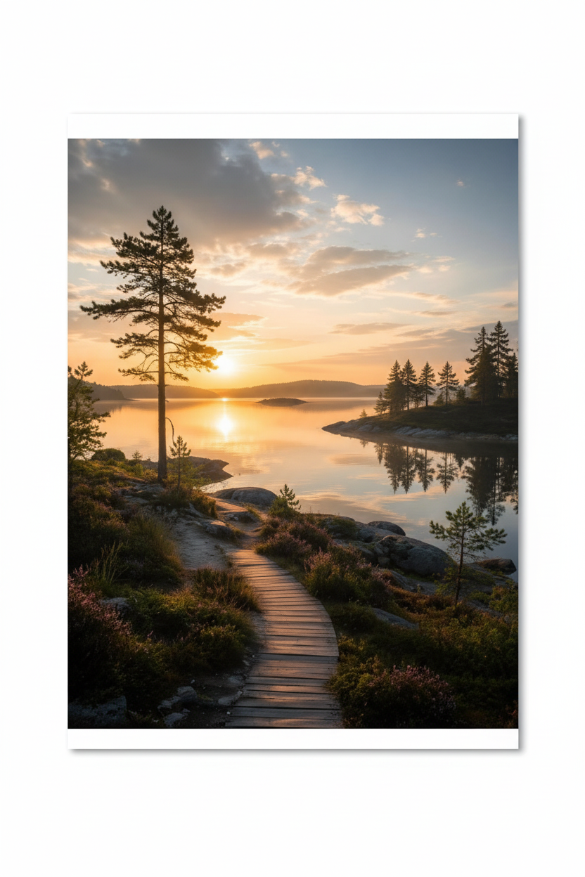 Nordic Serenity Wall Art Print – full print on white background