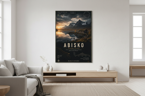 Abisko framed print in a Scandinavian living room
